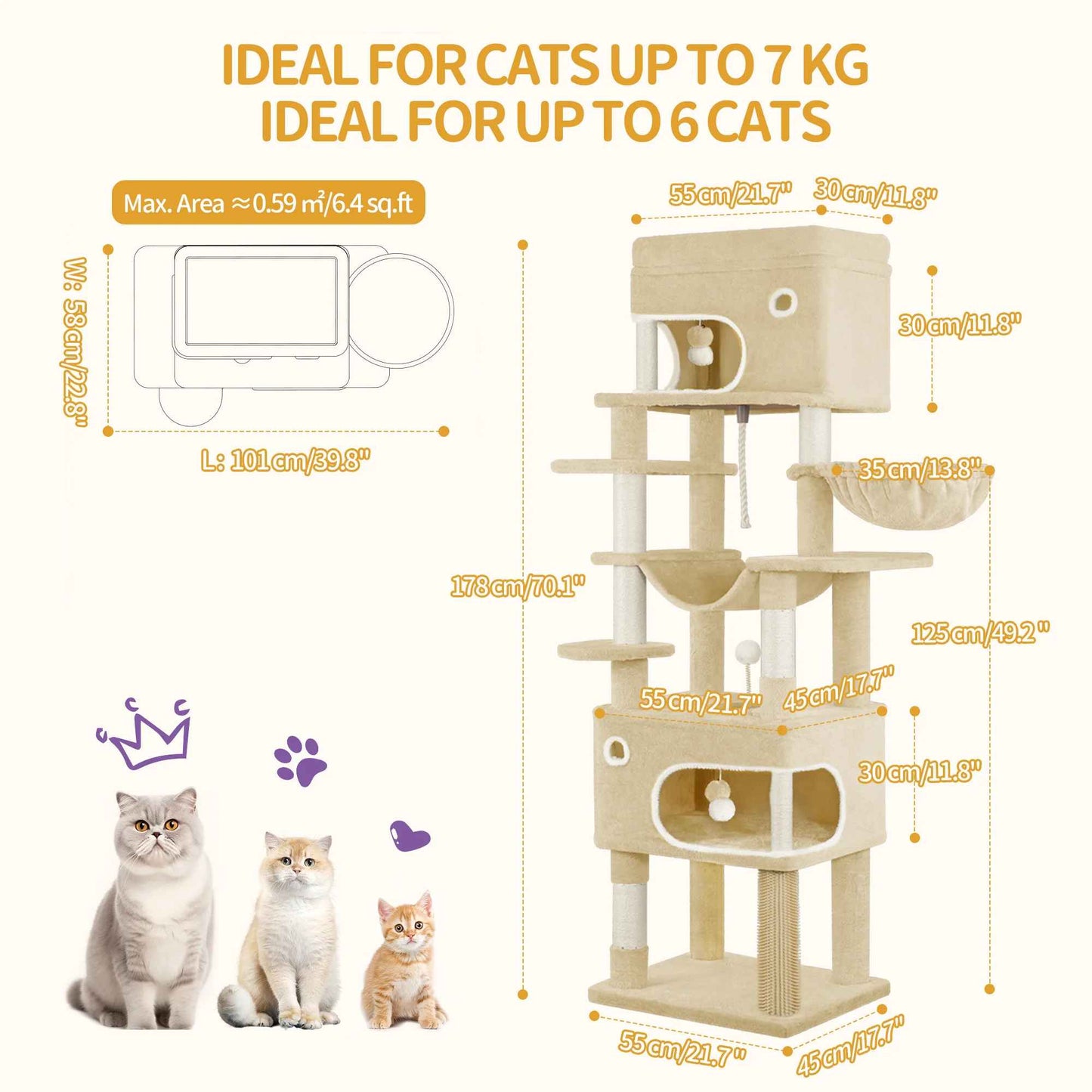 Arbre à Chat avec Hamac et Sisal | Félixconfort