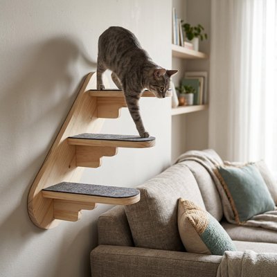 Escalier pour chat gain de place au sol