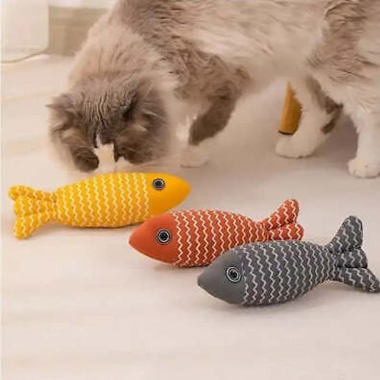 Jouet Poisson en Tissu pour Chat - Interactif & Anti - Ennui | Chatjoue - Chatjoue