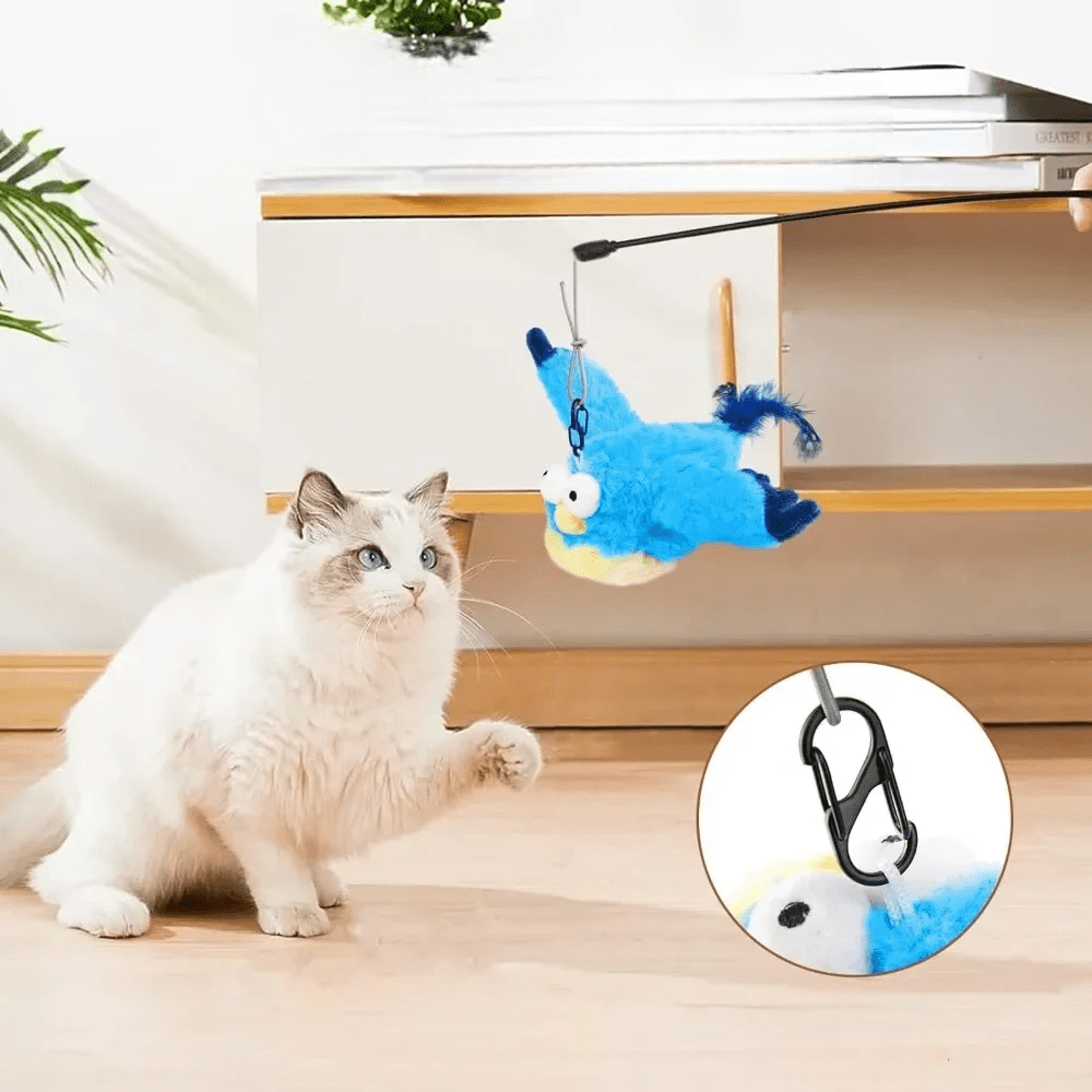 Jouets Interactifs Pour Chat - ChirpingFlappingBird™ - Bleu - Chatjoue