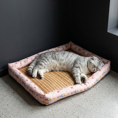 Tapis rafraichissant Chat et chat gris qui dort