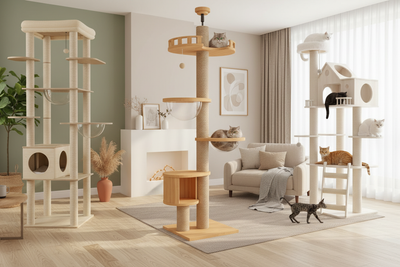 Arbre a Chat Bois Naturel — Elégance & Confort Premium