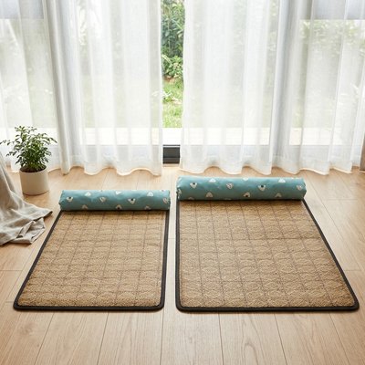2 Tapis rafraichissant Chat 2 tailles installés devant baie vitrée 