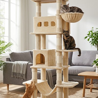 Arbre à Chat de couleur blanc