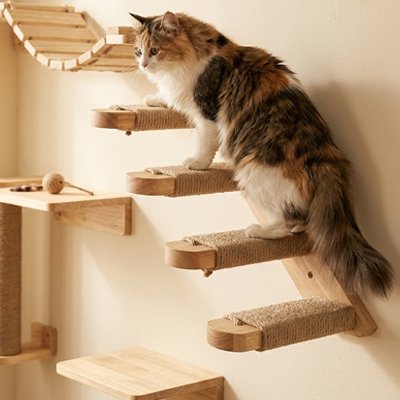 Arbre a Chat mural 4 marches avec sisal