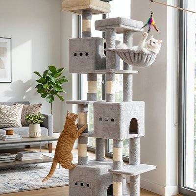 Arbre à Chat très beau design avec plusieurs niches