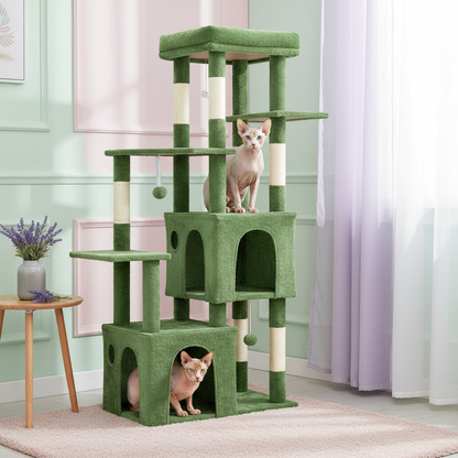 Arbre à chat vert Sphynx pastel
