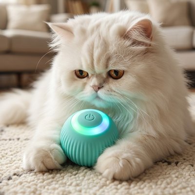 Balle interactive chat de couleur vert