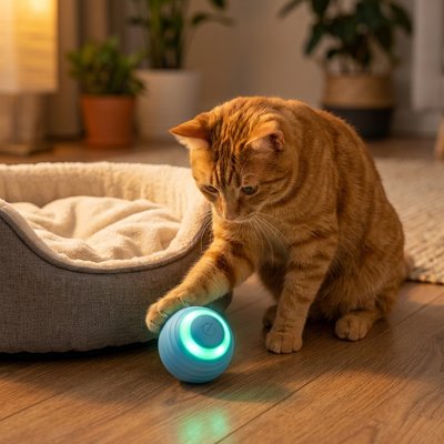 Balle interactive chat éclairage Led