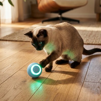 Balle interactive chat mouvements aléatoires 
