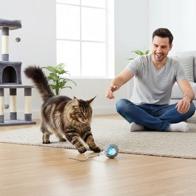 Balle interactive chat bouge au touché | Félin'Play - Chatjoue