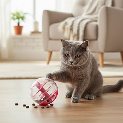 Balle pour chat à friandises pour la stimulation | Interactive - Chatjoue
