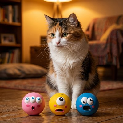 Balle pour chat en lot de 3