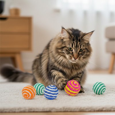 Balle pour chat en sisal