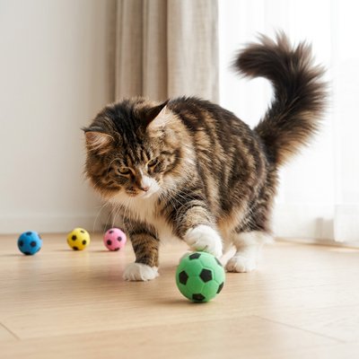 Balle pour chat façon ballon de foot 