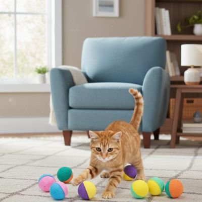 Balle pour chat multi - couleurs | Interactive Féline - Chatjoue