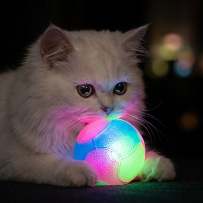 Balle pour chat lumineuse pendant 10 secondes