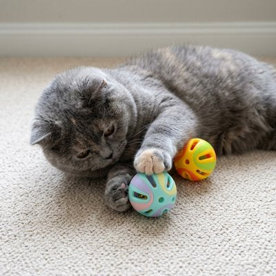 Balle pour chat possède un grelot