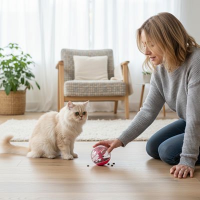 Balle pour chat à friandises pour la stimulation | Interactive - Chatjoue