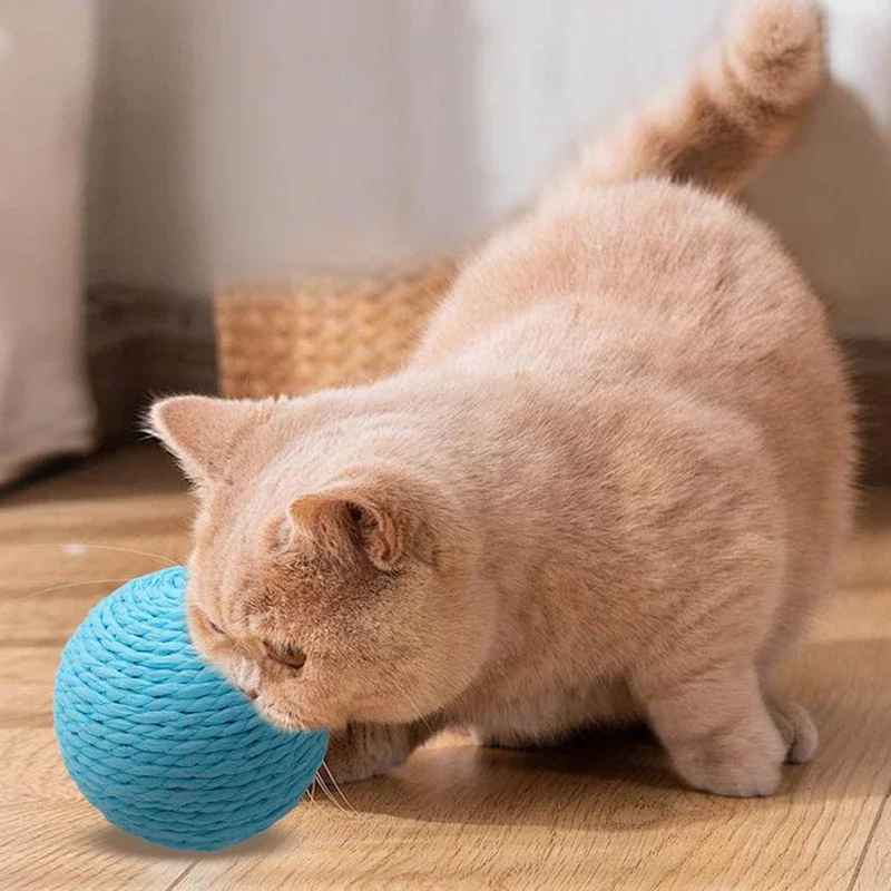 Balle pour chat en sisal de belle taille | Interactive - Chatjoue