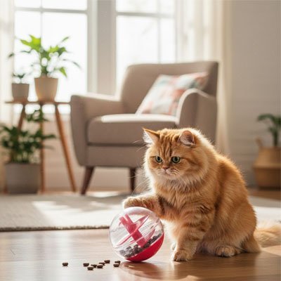 Balle pour chat à friandises pour la stimulation | Interactive - Chatjoue