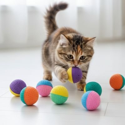 Balle pour chat multi - couleurs | Interactive Féline - Chatjoue