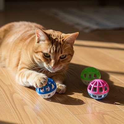 Balle pour chat toutes couleurs avec grelot | Interactive Plus - Chatjoue