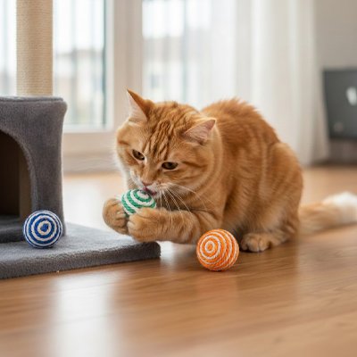 Balle pour chat vendu par lot de 4