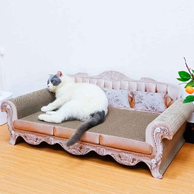 canapé pour chat avec chat couché dessus