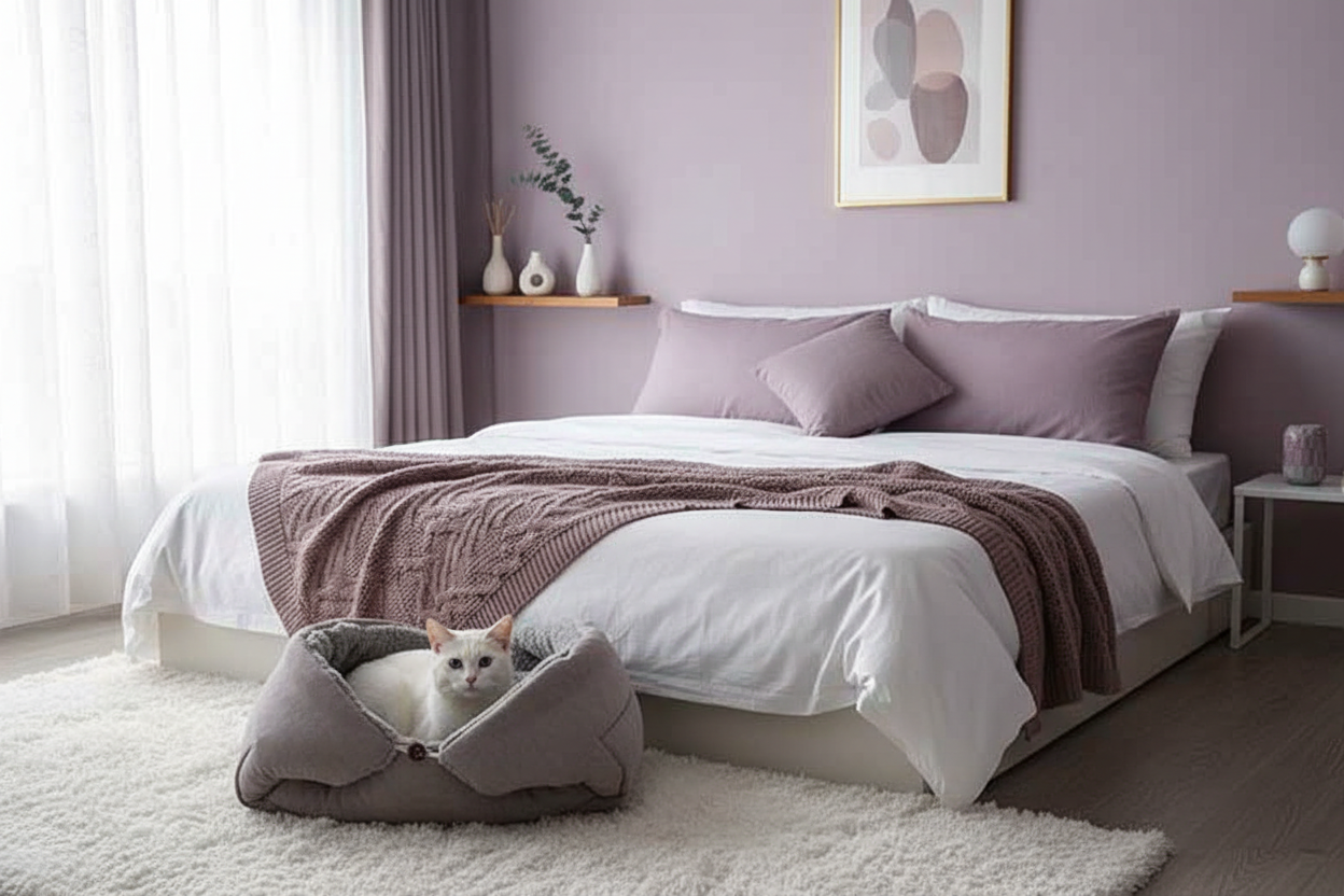 Chambre couleur parme