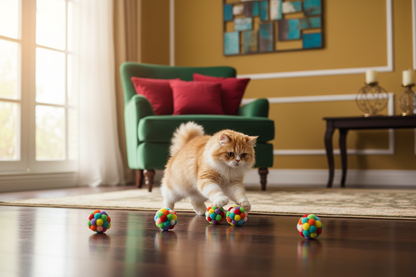 Chat avec balles JingleChase multicolores 2