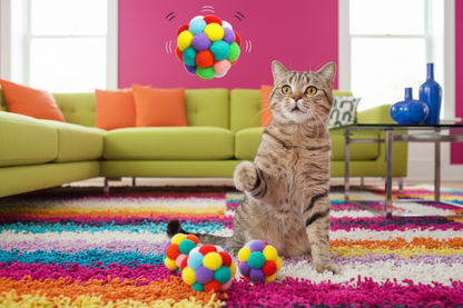 Chat avec balles JingleChase multicolores 3