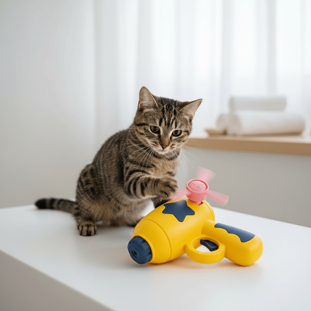 Jouet pour chat pistolet à hélice | Stimu - Félin - Chatjoue