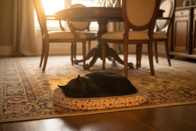 chat dort Griffoir en caron pour chat salle à manger 