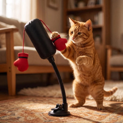 chat fait boxe Jouet Chat gants et sac de boxe