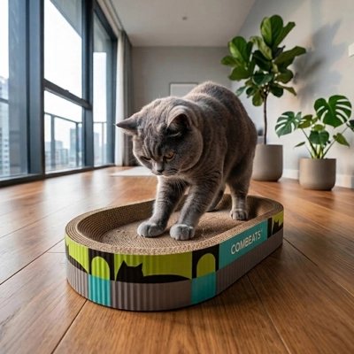 chat fait ses griffes sur Griffoir Chat dans véranda