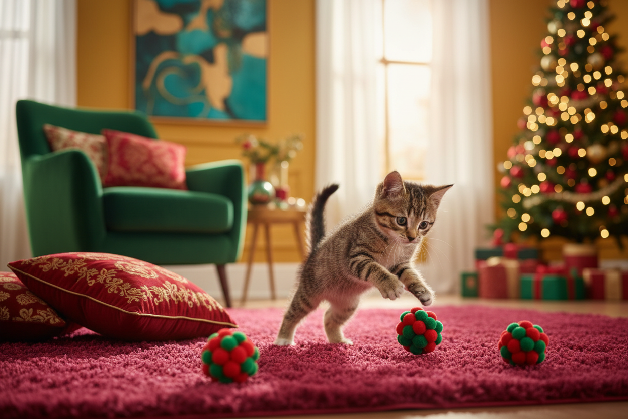 Chat jouant avec balles JingleChase 2
