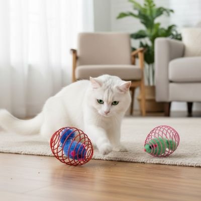 Chat jouet interactif balle ovale avec souris intégrée | Stimulant | chatjoue - Chatjoue
