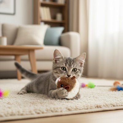 Chat jouet joli hamster marron et blanc
