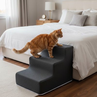 chat monte Escalier pour chat 3 marches vers lit 