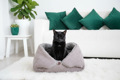 Chat noir dans panier - version 2
