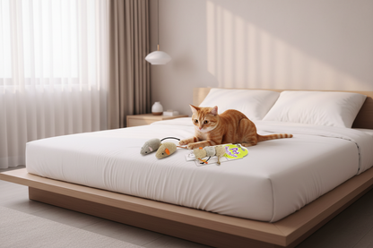 Chat roux dans la chambre