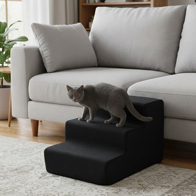 chat s'installe Escalier pour chat devant canapé
