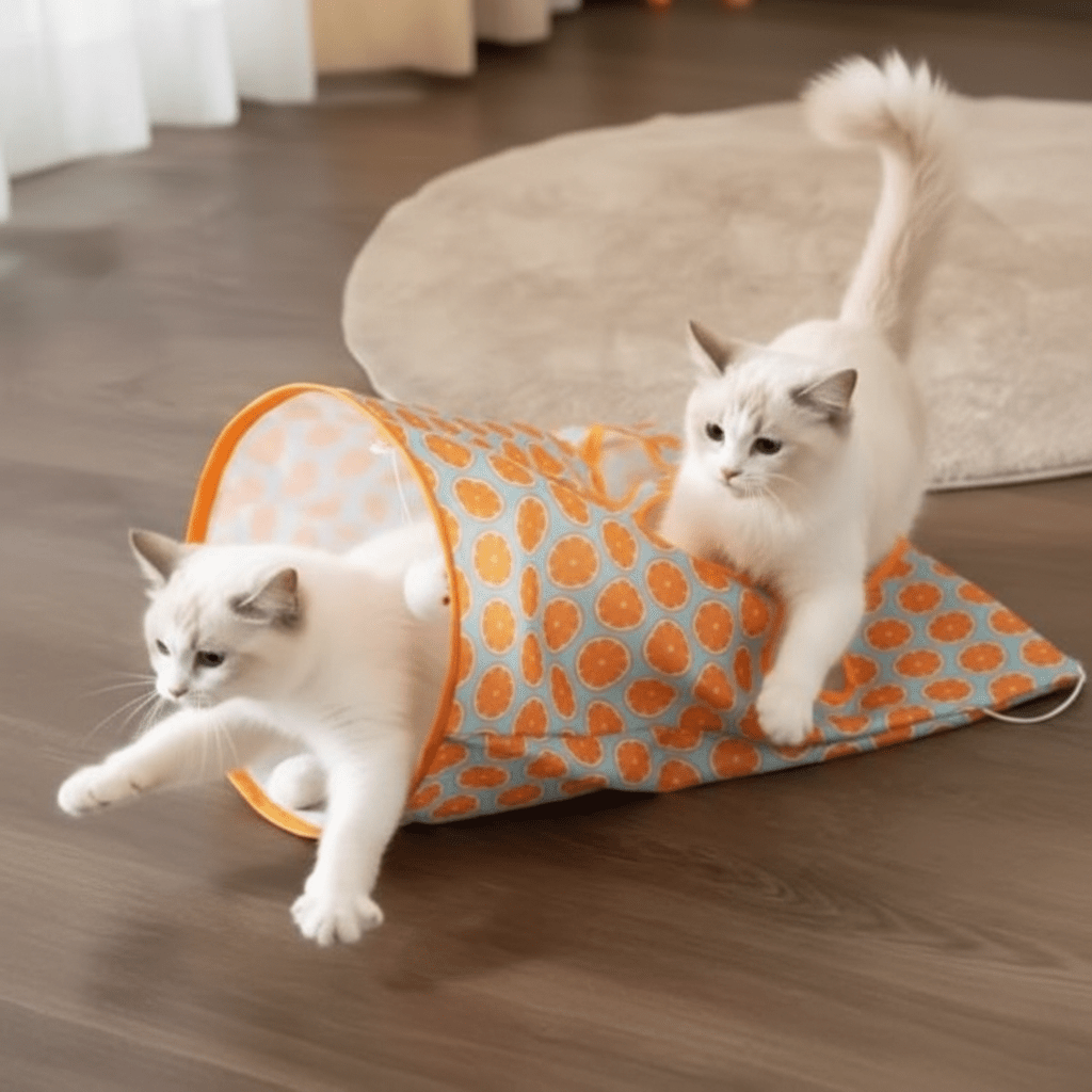 Tunnel Pliable pour Chat avec Papier Bruissant - Jouet Interactif - Chatjoue - Chatjoue
