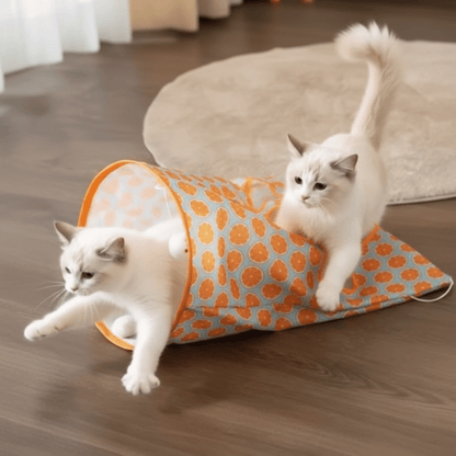 Tunnel Pliable pour Chat avec Papier Bruissant - Jouet Interactif - Chatjoue - Chatjoue