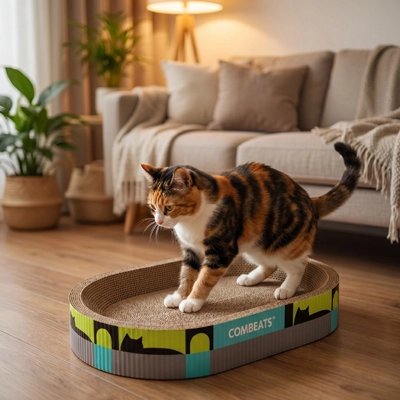 chatte sur Griffoir Chat dans le salon