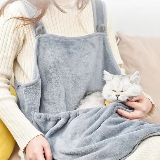 Couchage pour chat en tissu polaire gris