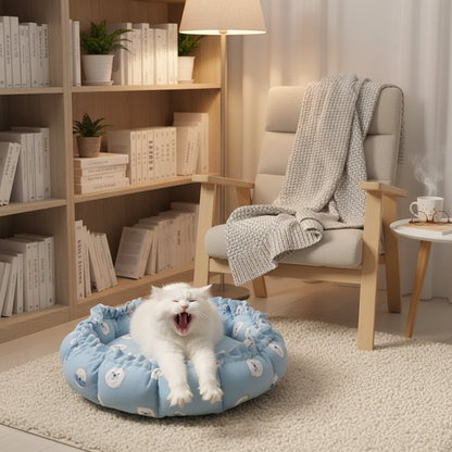 Coussin bleu ours lifestyle
