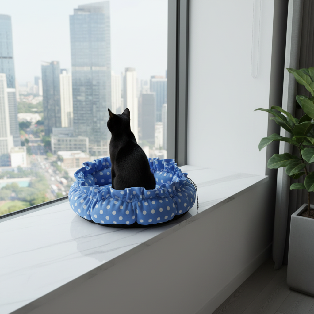 Coussin bleu point lifestyle