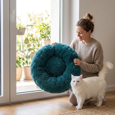 Coussin Chat  existe en 3 tailles et 3 couleurs